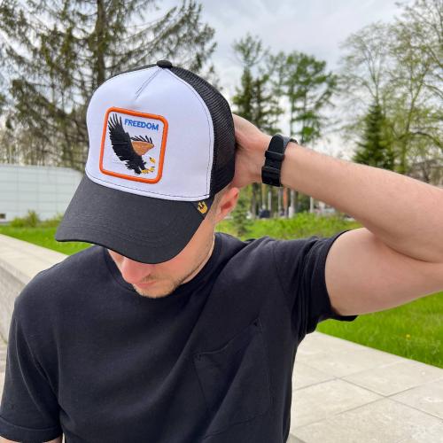 Бейсболка "Freedom. Орел" черно-белая