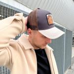 Бейсболка "Beast" коричнево-бежевая