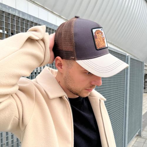 Бейсболка "Beast" коричнево-бежевая