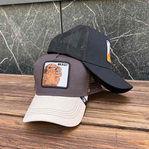 Бейсболка "Beast" коричнево-бежевая