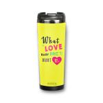 Термокружка "What is Love" 380 мл желтая