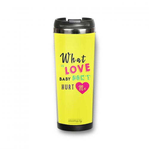 Термокружка "What is Love" 380 мл желтая