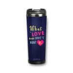 Термокружка "What is Love" 380 мл синяя