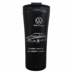 Термокружка с гравировкой Classic "Volkswagen. Засыпай с мечтой" 500 мл черная
