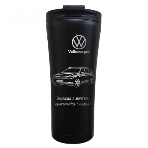 Термокружка Classic "Volkswagen. Засыпай с мечтой" 500 мл черная