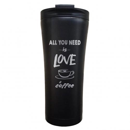 Термокружка Classic "All you need" 500 мл черная