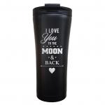 Термокружка с гравировкой Classic "I Love You To The Moon & Back" 500 мл черная