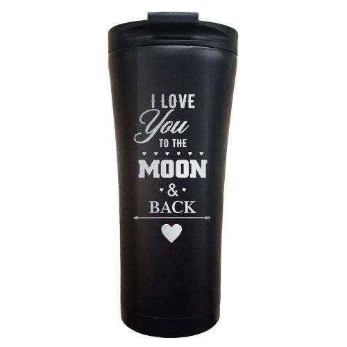Термокружка Classic "I Love You To The Moon & Back" 500 мл черная