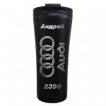 Термокружка с гравировкой Classic "Audi. Андрей 2390" 500 мл черная