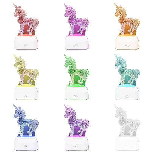 Светильник 3D "Unicorn" цветной