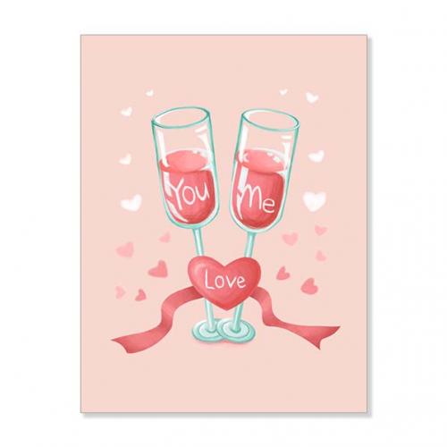 Открытка "You & Me. Бокалы"