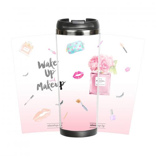 Термокружка "Wake up and makeup" 380 мл
