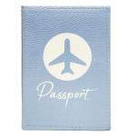 Обложка на паспорт "Самолет" голубая