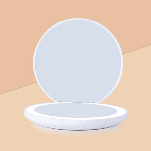 Зеркало карманное с подсветкой Compact белое